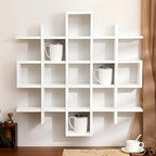 Suzile Mug Display Shelf Wall Mounted,Grid Size 5.1x5.1x3in,White by Suzile