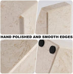 Marble Book Ends Decorative, Unique Bookends for Shelves, Bookends to Hold Heavy Books, Durable Book Holder Stopper for Home Office Desk Bookshelf Decoration, Turkey Natural Marble, Set of 2 - Image 2
