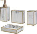 Hymmah Bathroom Accessories Set,Toothbrush Holder,Farmhouse Bathroom Decor,4 Pcs Resin Gift Set Apartment Necessities, Contain Toothbrush Cup,Soap Dispenser,Soap Dish,Tumbler by Hymmah