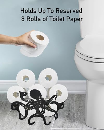 Octopus Toilet Paper Holder Stand, Decorative Toilet Paper Storage - Image 2