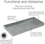 Good Directions Medium Boot Tray, Double Circles Multi-Purpose All Weather Decorative Boot Tray, Shoes, Plants, Garage, Patio Door, Pet Bowls, 30 inch Entry Indoor Shoe Tray, Galvanized Gray - Image 2