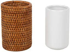 KOUBOO La Jolla Rattan Bathroom Tumbler and Toothbrush Holder (10fl.oz.), Honey-Brown - Image 3