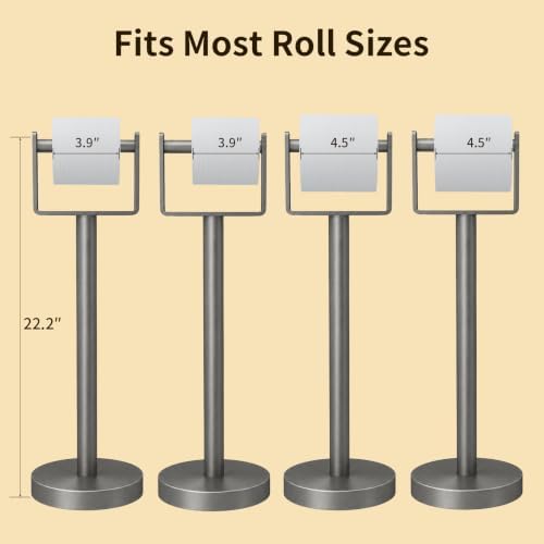 YUMORE Toilet Paper Holder Stand, Extra-Weighted Base, Brushed Graphite - Image 3