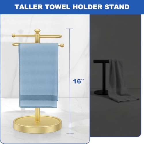 Hand Towel Holder, 304 Stainless Steel Heavy Duty S Shape Hand Towel Stand Free Standing Towel Bar for Bathroom Kitchen Countertop - Image 4
