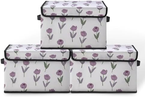 Stackable Storage Bins with Lids, 3 Pack by BestSellers
