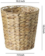 Bathroom Wastebasket - Hand-Woven Water Hyacinth Wicker Decorative Trash Can, Seagrass Garbage Bin… - Image 5