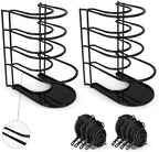 Cuisinel Silicone-Coated Pan Organizer, 12" Cast Iron Skillet Rack, 2 Pack by Cuisinel