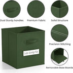 Storage Bins,11" Cube Storage Bin with Labels,10pcs,Dark Green - Image 2