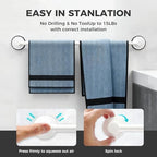 Adjustable Suction Cup Towel Bar for Bathroom Wall,17 Inch~29 Inch Towel Racks for Bathroom,Stainless Steel Bath Towel Holder(Matte White) - Image 3