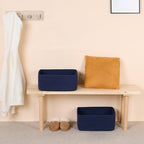 MiniArk Large Storage Baskets for Shelves, 17 x 13 x 7.5” Closet Organizers Bins for Clothes Blanket Towels, Baby Nursery, Toy Baskets Box, Woven Rope Baskets, 3 Packs Navy Blue - Image 6