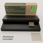 Solid Wood Floating Shelves for Wall 20 Inch Black, Wooden Bathroom Shelf - Image 6