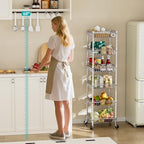 SINGAYE 6 Tier Shelf Wire Shelving Adjustable Storage Shelves Basket Rack - Image 4