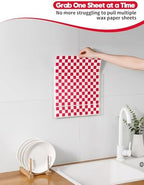 Wall-Mounted Parchment Paper Sheets Holder, Wax Paper & Deli Wraps Organizer for 10×10in/12×12in, Clear Acrylic Dispenser with Screws & Tapes for Kitchen & Bakery, Holds 100–200 Sheets - Image 2