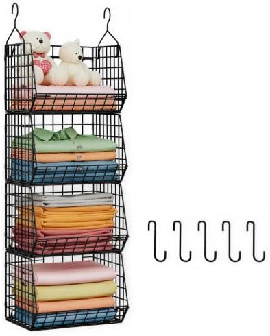 X-cosrack 4 Tier Hanging Closet Organizer Foldable Hanging Storage Basket by X-cosrack