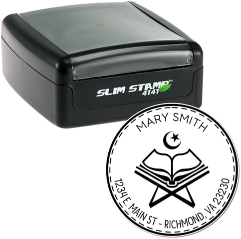 Custom Made Return Address Stamper - Elegant Pre-Inked Portable Stamp for Muslim Community Leaders, Beautiful Words Custom Return Address Stamper, Ideal for Official & Personal Use, 1-5/8 Size - Image 2
