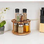 Smart Design 2-Tier Acacia Turntable Lazy Susan - Image 3