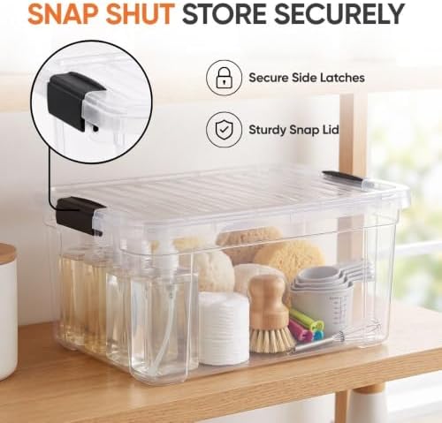 Superio 11 Quart Clear Plastic Storage Boxes with Lids, Stackable Organizer Containers, BPA-Free Storage Bins for Home, Office, School & Dorm, 2 Pack - Image 6