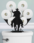 Cowboy Toilet Paper Holder Stand, Decorative Toilet Paper Storage by Wigag