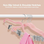 Stormix 18 Pack Velvet Skirt Hanger with Clips Non-Slip 16.5 inches Pink - Image 4