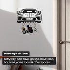 MOOH Metal Automotive Key Holder with 6 Hooks - Unique Wall Mounted Car Lovers Gifts for Men & Women - Cool Man Cave Decor - Image 5