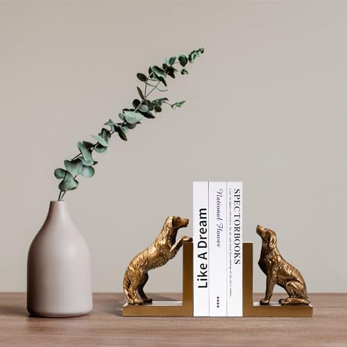 Dog Bookends, Book Ends for Shelves to Hold Books Heavy Duty, Creative Resin Book Holders for Kitchen Desk Home Office - Image 6