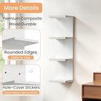 upsimples 4-Tier Floating Wall Shelf, White Vertical Vanity Decor Shelves - Image 3