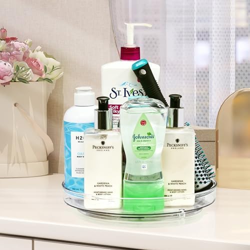 Sorbus Lazy Susan Organizer, Clear Turntable Organizer (2 Flat + 2 Tiered) - Image 7