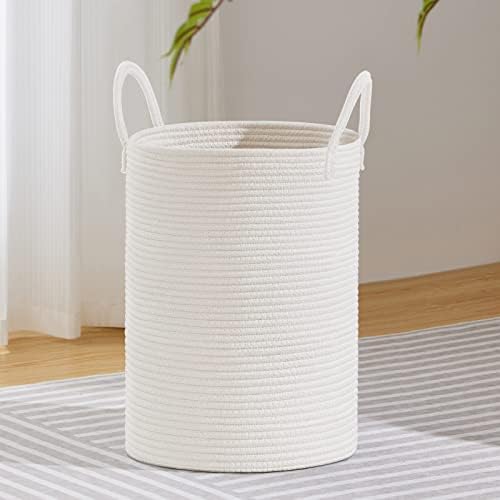 VIPOSCO 58L Tall Woven Laundry Basket Hamper, White by VIPOSCO