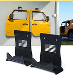 LUMENIX Heavy Duty Door Storage Hangers Bracket, Wall-Mounted Systems Kits Doors Holder Racks Compatible with 1956-2025 Jeep Wrangler CJ YJ TJ JK JKU JL JLU LJ JT (2 PCS, U.S. America Flag Pattern) by LUMENIX