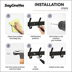 Coat Rack Wall Mount – 24 Inch Stainless Steel Hook Rail with 8 Double Coat Hooks for Hanging – Wall Mounted Entryway Organizer for Coats, Hats, Bags, Towels, Robes, Bedroom or Bathroom - Black - Image 6