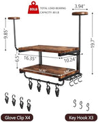 Motorcycle Helmet Holder Wall Mount, 2 Tier Helmet Rack with 2 Hat Stands - Image 6