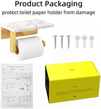 Gypie Toilet Paper Holder with Marble Shelf, Wall Mounted Gold - Image 5