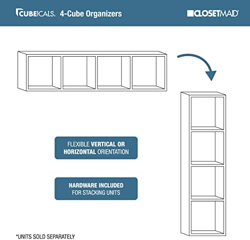 ClosetMaid Cubeicals 4 Cube Storage Shelf Organizer, Stackable, Vertical or Horizontal, Easy Assembly, Wood, Espresso Finish - Image 5