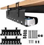 Under Desk Cable Management Tray 2 Pack, Premium Steel Cable Organizer, Clamp or Screw Mount Installation, No Drill Clamp Option, Cord Management System for Home Office Desks, Black by Unknown