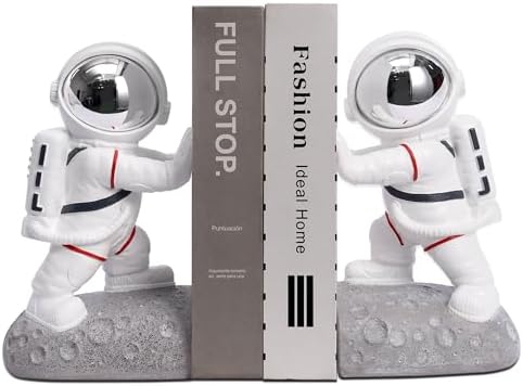Space Theme Bookends,Astronaut Decorative Book Ends for Kids by Kakizzy
