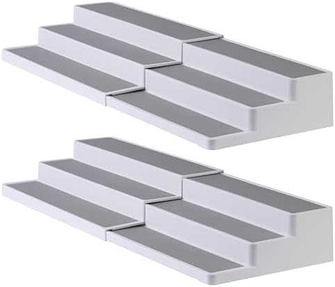SIMPLEMADE 3-Tier Spice Rack Organizer - Versatile Storage Shelf for Kitchen, Bathroom, Bedroom & Office, Set of 2, Expandable White - Image 7