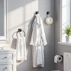 4-Piece Towel Holder Set, Black Bathroom Accessories Set - Image 7