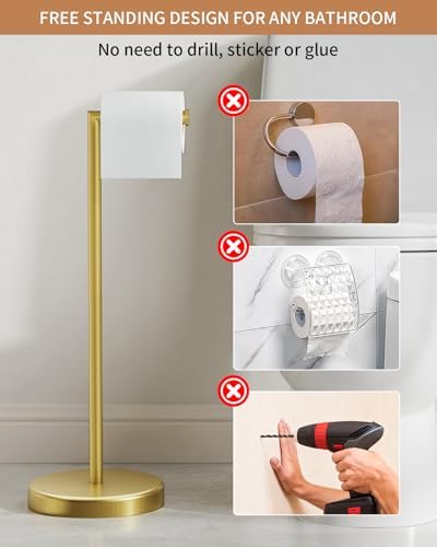 BWE Bathroom Toilet Paper Holder Stand Brushed Gold SUS304 Stainless Steel - Image 5