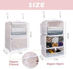 Surblue Hanging Shelves Travel Storage Bag Compression Packing Cube for Suitcase Collapsible with Extension Layer Large Capacity, Pink,XL - Image 5