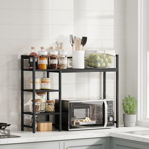 Snughome Desk Shelf, 38.6" Desk Hutch for Computer Monitor, Desktop Organizer Shelf, 4 Tier Desk Display Rack, Wood Desktop Bookshelf Storage Rack for Home Office Dorm, Black - Image 6