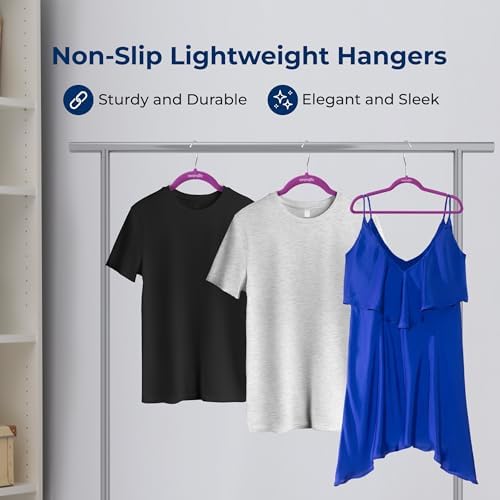 SereneLife Velvet Hangers – 50 Pack, Slim & Space Saving for Closets - Image 4