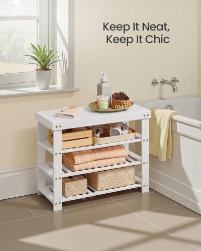 SONGMICS Bamboo Shoe Bench with Seat, 11.3 x 27.6 x 20.5 Inches - Image 5