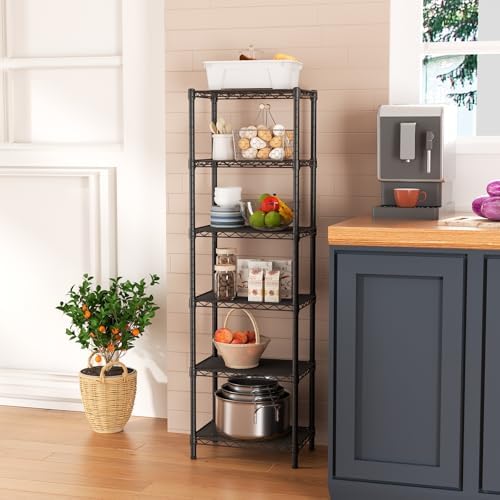 Golpart 6Tier Adjustable Storage Shelves Metal Wire Shelving Standing Shelf - Image 2