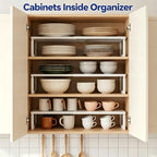 2 Packs Expandable Cabinet Shelf Organizer, Stackable Countertop Shelves - Image 5