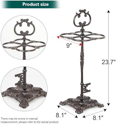 Sungmor Vintage Cast Iron Umbrella Stand - 23.7 Inches Tall - Image 3
