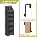 Over Door Organizer with 6 Extra Large Pockets 12 Side Pockets, Sturdy Closet Storage Rack, Hanging Storage Organizer with Clear Window for Shoes, Diaper, Bedroom, Bathroom, Black, 4-Pack - Image 2