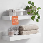 Homeforia 20 Inch Floating Shelves, High-End Solid Pine Wood, Set of 4 by Homeforia