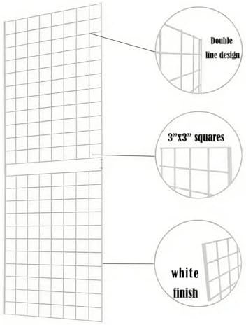 Grid Wall Commercial Grade Gridwall Panels – Heavy Duty Grid Panel for Any Retail Display Wall Grid 2' Width x 6' Height, White (Pack of 3) Easily Portable - Image 4