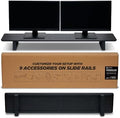 ULTRARM Moodular Wooden Monitor Stand Desk Organizer, Large 45.6" Black by ULTRARM