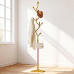 Tree-shaped coat rack stand,Metal coat tree with 8 Hooks and sturdy cast iron base,Heavy Duty coat rack freestanding coat hanger stand for Clothes Hats Scarfs Purses (gold) by uniquefurnituremodernstyle